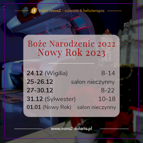 Dni i godziny pracy salonu w okresie Świąt Bożego Narodzenia i Nowego Roku